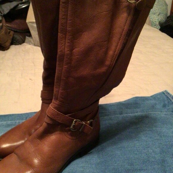 Naturalizer NEW N5 Comfort Wide Shaft Zip Side Brown Riding Boot Women's Size 10 - Picture 1 of 4
